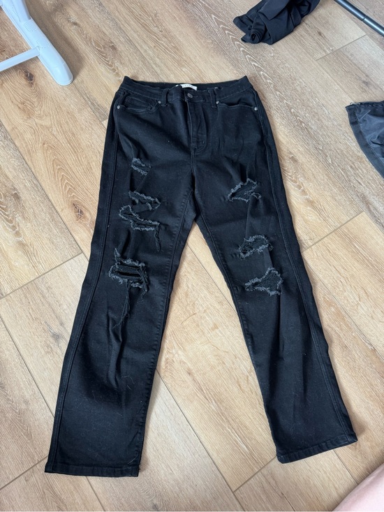 eunina Denim - Eunina Rocky High Rise Boyfriend Black Jeans Juniors 11 Distressed Denim